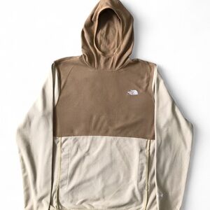 The North Face Colorblock Fleece Hoodie Pullover | Men’s Size L | Tan and Cream